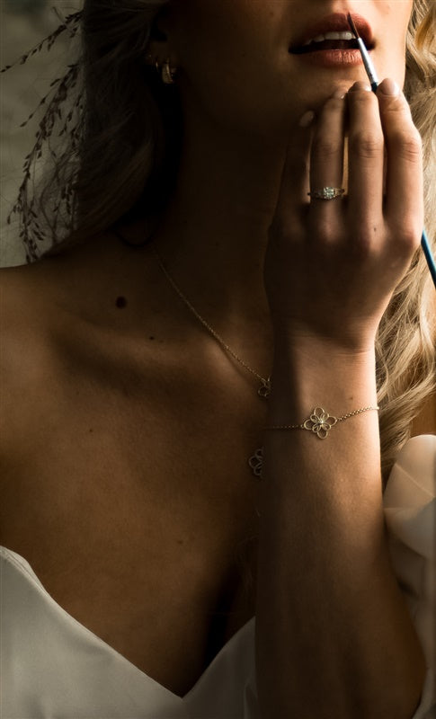 Armband Star, geelgoud met diamant
